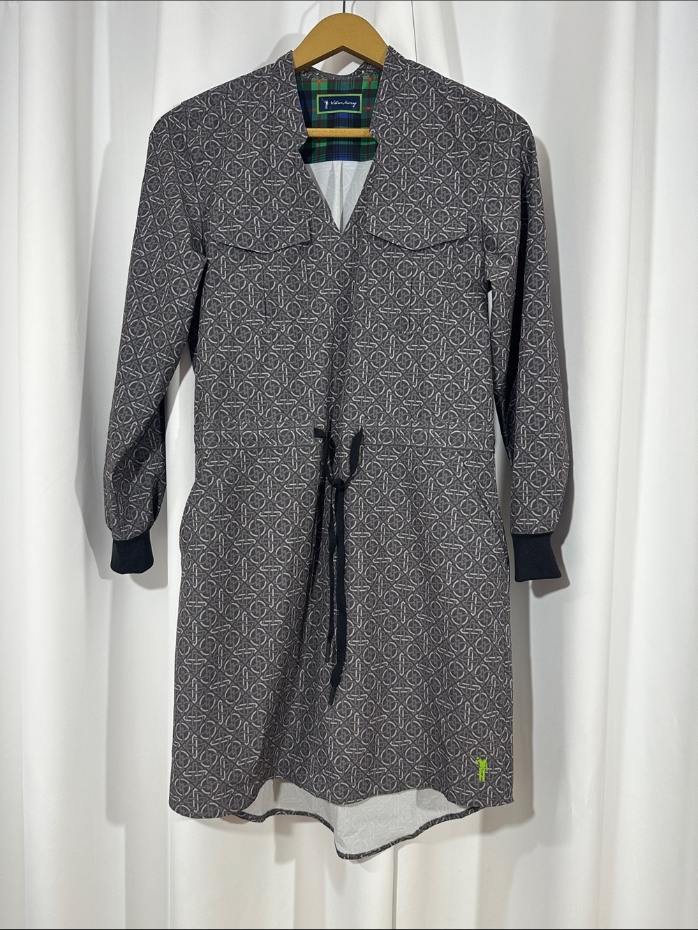William Murray Golf Geometric Print Dress Small Long Sleeve Pockets